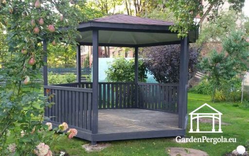 Zeskantig Houten Tuinpaviljoen — Gezellig Tuinpaviljoen met Vloer en Overdekt Dak - garden gazebo pergola