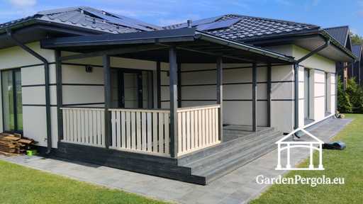 Premium Donkergrijs Tuinpaviljoen met Metalen Dak 4x6m