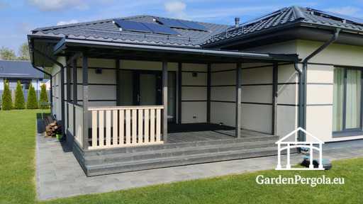 Premium Donkergrijs Tuinpaviljoen met Metalen Dak 4x6m - garden gazebo pergola