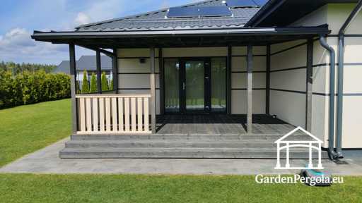 Premium Donkergrijs Tuinpaviljoen met Metalen Dak 4x6m