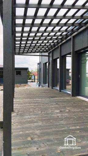 Aan huis bevestigd overkapping 3x10m polycarbonaat