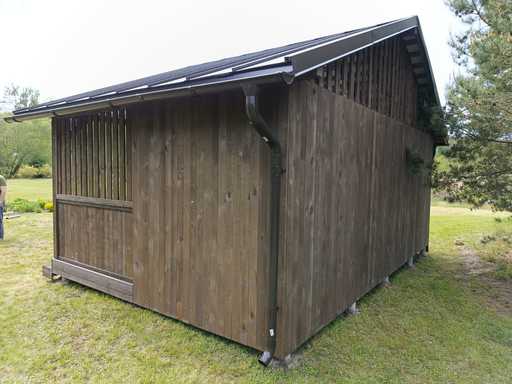 4x6 m Houten Prieel — Ruim Tuinprieel met Vloer en Zadeldak