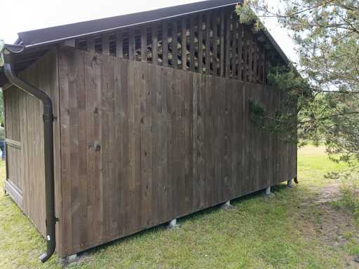 4x6 m Houten Prieel — Ruim Tuinprieel met Vloer en Zadeldak