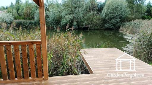 3x4 m Houten Prieel met 3x4 m Terras — Gezellig Tuinprieel met Vloer en Open Terras