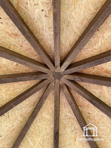 Zeskantig Houten Tuinpaviljoen — Gezellig Tuinpaviljoen met Vloer en Overdekt Dak