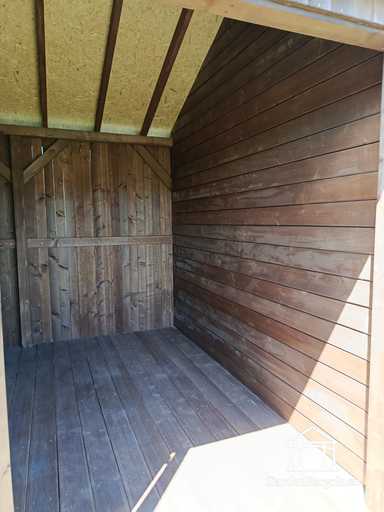 3x5.5 m Op Maat Gemaakt Houten Tuinhuis — Ruime Opslag Schuur met Brede Dubbele Deuren
