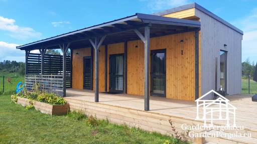Natuurlijke Houten Huisuitbreiding met Overdekt Terras - garden gazebo pergola