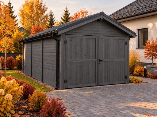 4 × 5 m houten garage met metalen zadeldak - garden gazebo pergola