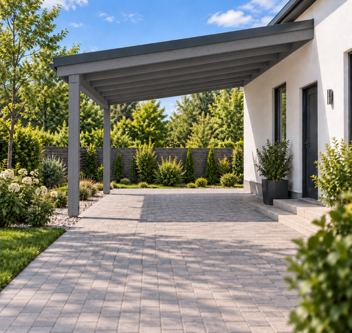 4x4 m aan het huis bevestigde houten carport - garden gazebo pergola