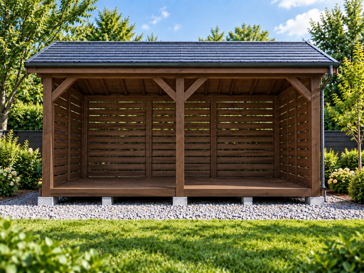 3 × 4,5 m open houten houthok met zadeldak - garden gazebo pergola