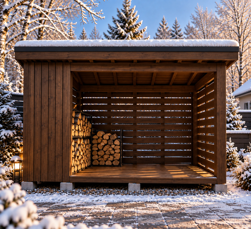 2 × 3 m houten houthok met lessenaarsdak