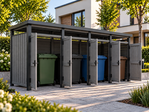 1,3 × 5 m houten containerombouw met lessenaarsdak en deuren