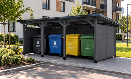 3 × 5 m houten containerombouw voor appartementengebouwen