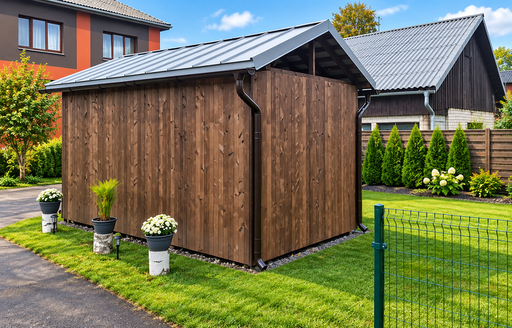 3x5 m Bruine Houten Tuinpaviljoen met Zadeldak